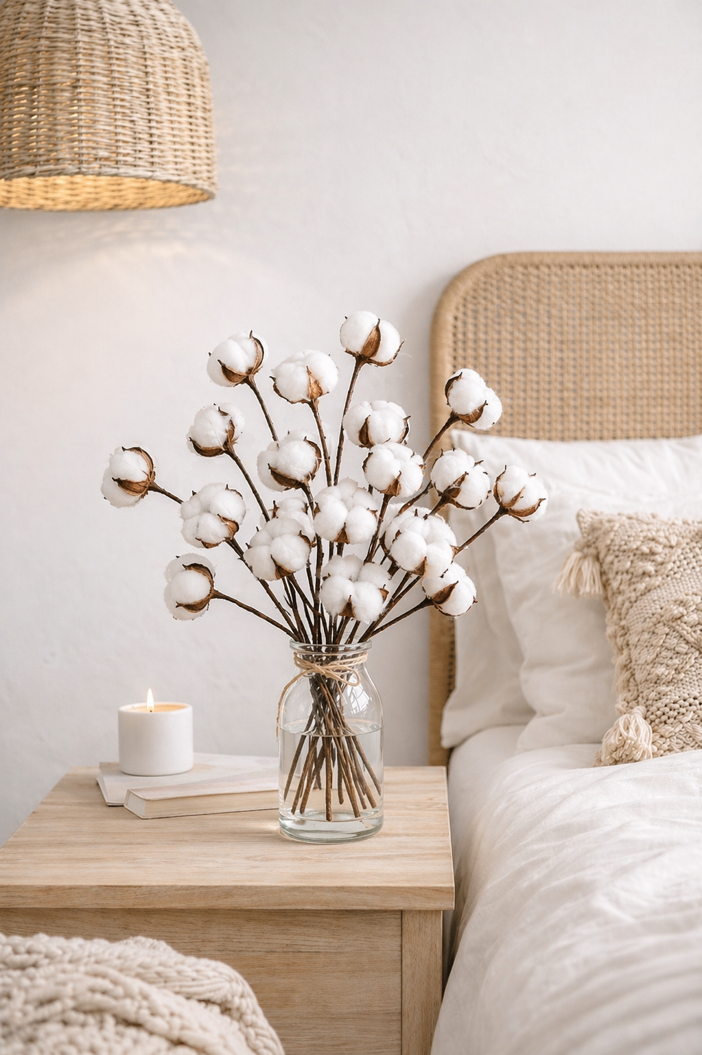 Branches de Coton Artificiel — Bouquet Bohème 20 Tiges
