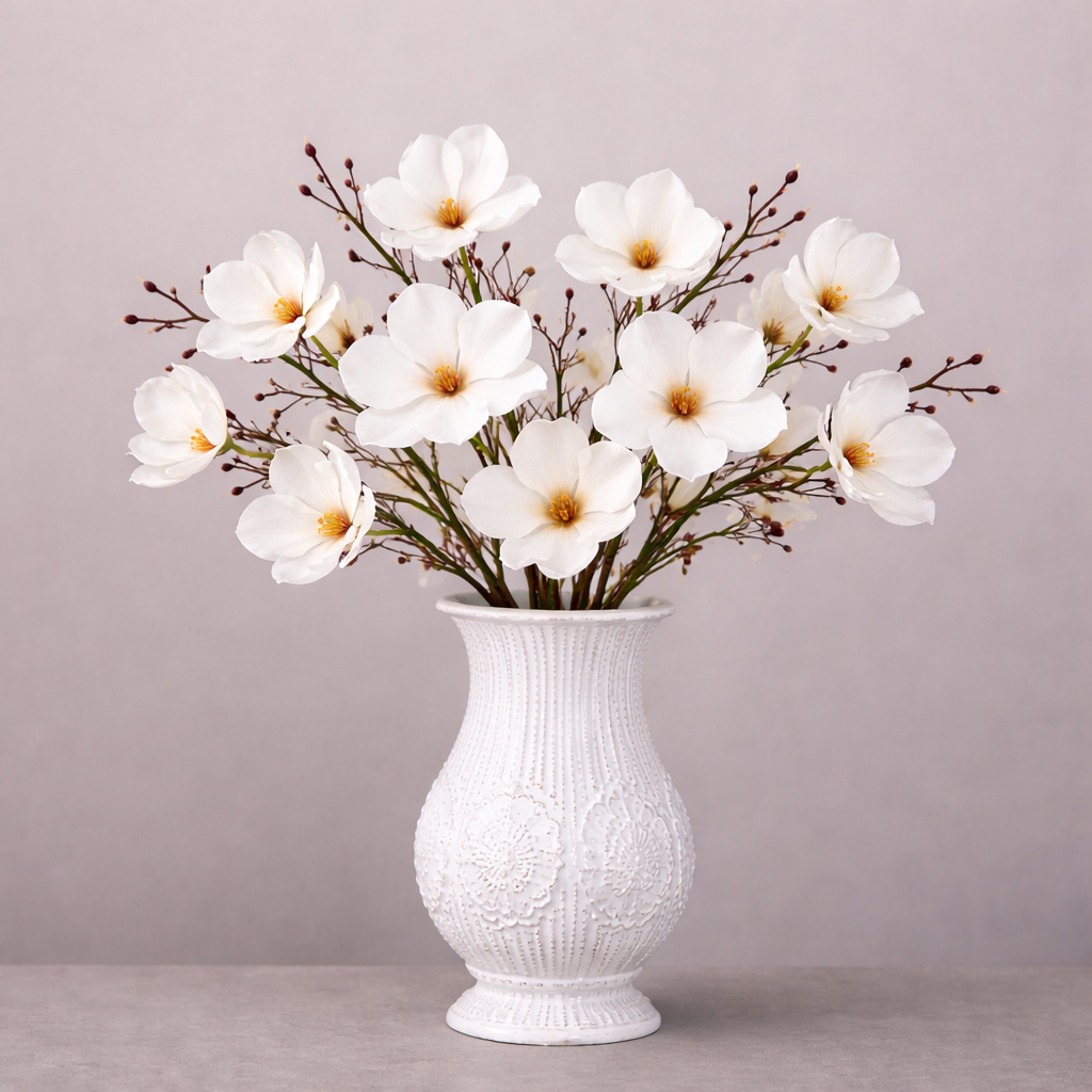 Artificial Flower Silk Magnolia Bouquet Diy Photo Props Wedding Bridal Garland Table Party Room Home Room Outdoor Garden Decor