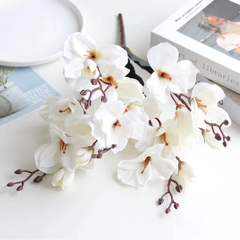 Artificial Flower Silk Magnolia Bouquet Diy Photo Props Wedding Bridal Garland Table Party Room Home Room Outdoor Garden Decor